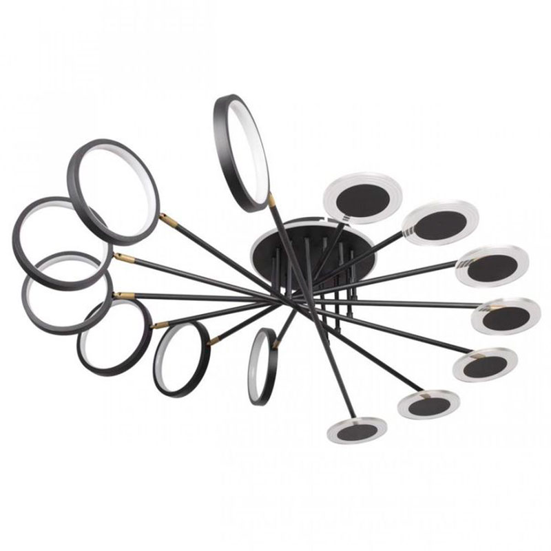 Люстра светодиодная BENDIK LIGHTING Black 14 плафонов Черный Прозрачный Люстра светодиодная BENDIK LIGHTING Black 14 плафонов Черный Прозрачный в Брянске | Loft Concept