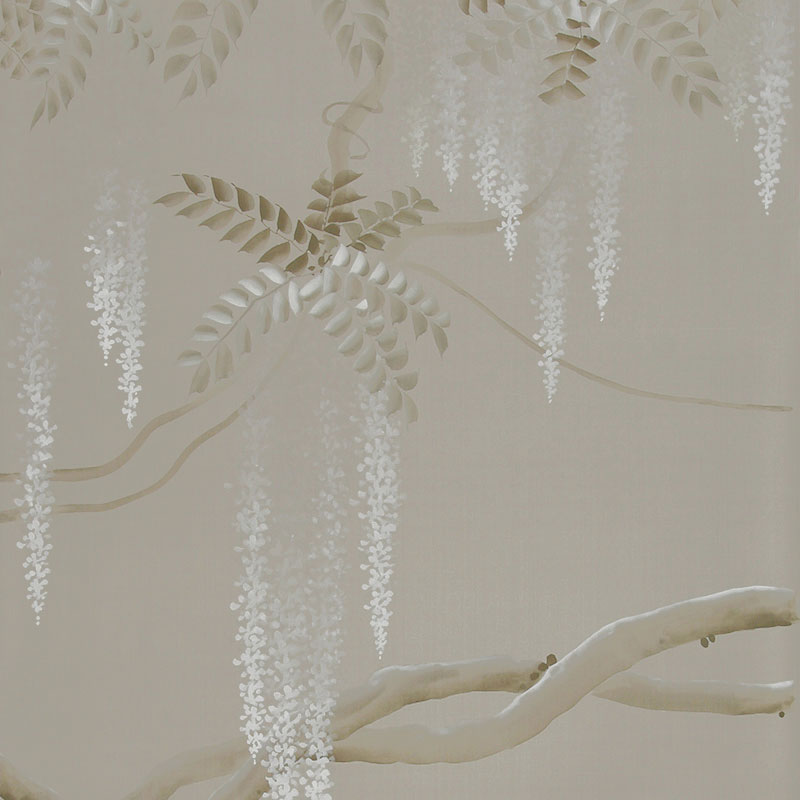 Обои ручная роспись Wisteria Limewash on Lead Grey dyed silk Обои ручная роспись Wisteria Limewash on Lead Grey dyed silk в Брянске | Loft Concept