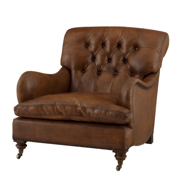 Кресло Eichholtz Chair Caledonian Коричневый Латунь Античная полированная в Брянске | Loft Concept 