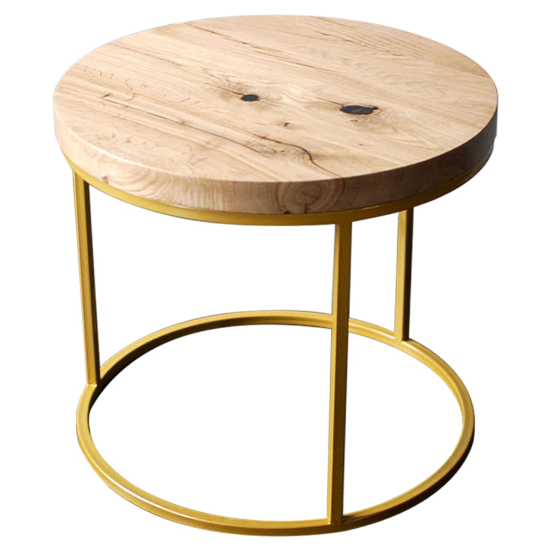 Кофейный стол Beck Industrial Metal Rust Coffee Table Светлый дуб Золотой в Брянске | Loft Concept 