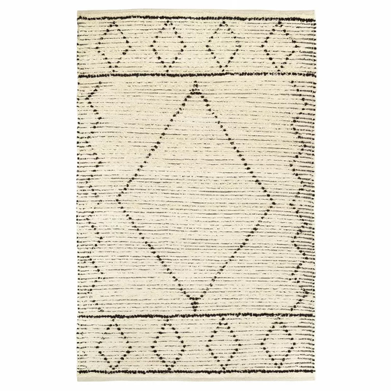 Ковер из переработанного хлопка с с геометрическим узором Eloise Patterns Бежевый Ковер из переработанного хлопка с с геометрическим узором Eloise Patterns Бежевый в Брянске | Loft Concept