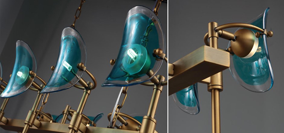 Люстра Lily Turquoise Glass rectangle Люстра Lily Turquoise Glass rectangle - Loft-Concept в Брянске