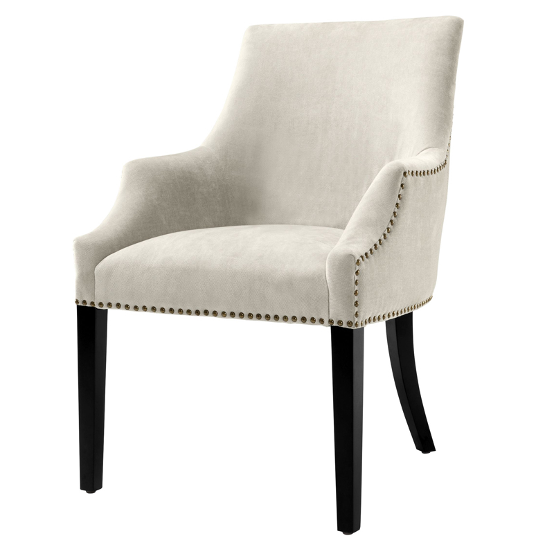 Стул Eichholtz Dining Chair Legacy sand Молочный Черный Латунь Античная полированная Стул Eichholtz Dining Chair Legacy sand Молочный Черный Латунь Античная полированная в Брянске | Loft Concept