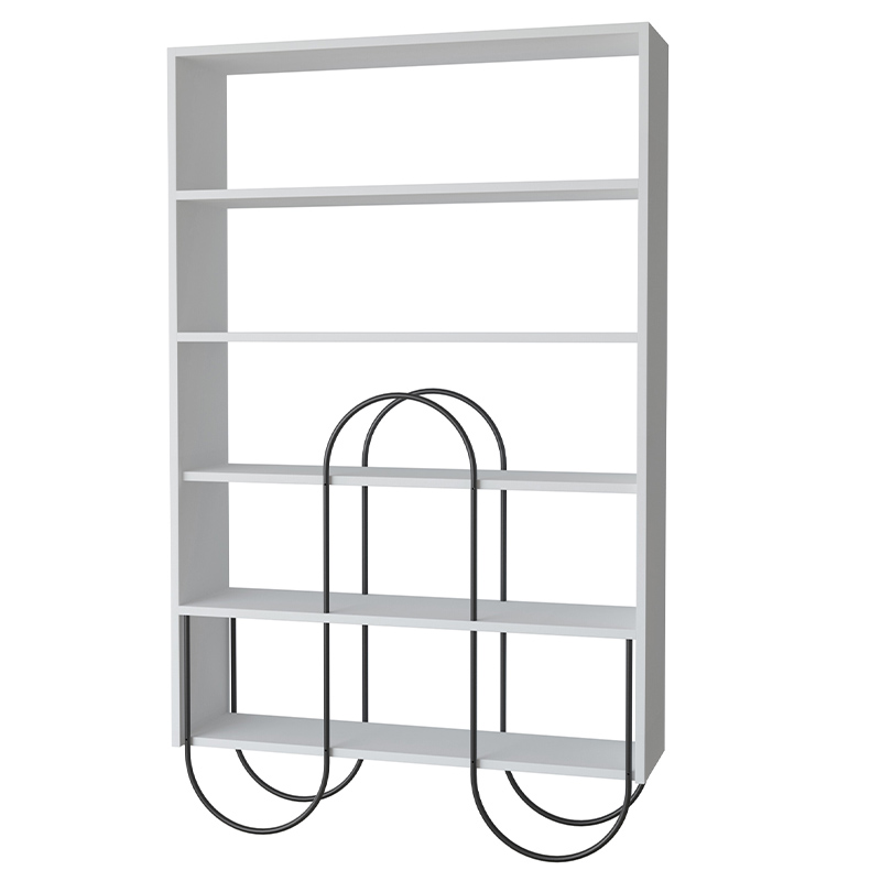 Стеллаж прямой белый с 5-ю открытыми полками NORFOLK BOOKCASE WHITE Черный Белый Стеллаж прямой белый с 5-ю открытыми полками NORFOLK BOOKCASE WHITE Черный Белый в Брянске | Loft Concept