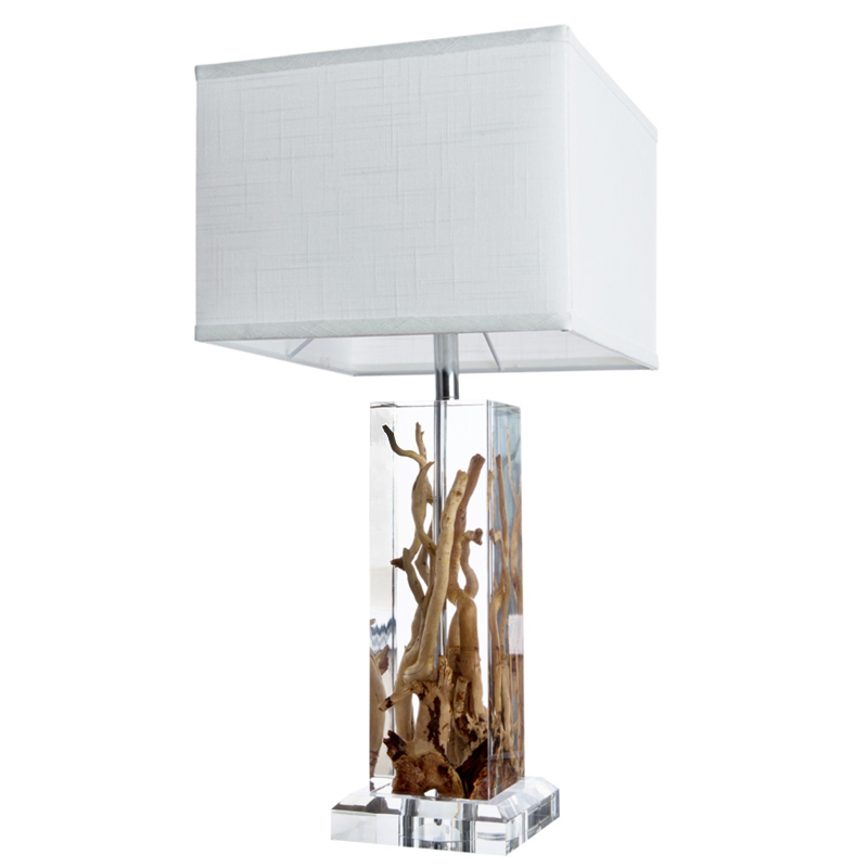 Настольная лампа Kisimi Table Lamp II Белый Коричневый Хром Настольная лампа Kisimi Table Lamp II Белый Коричневый Хром в Брянске | Loft Concept