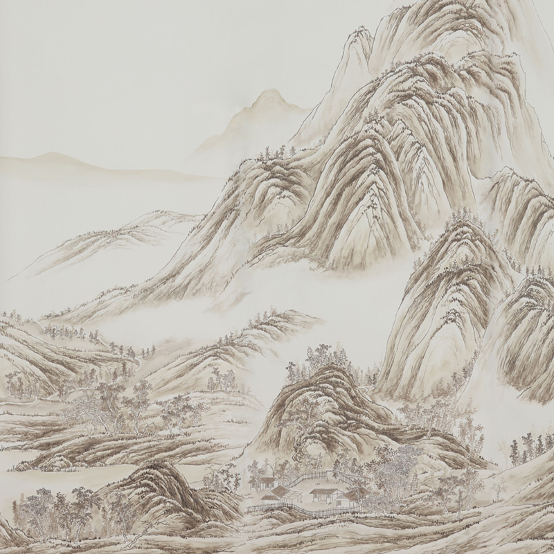 Обои ручная роспись A Thousand Li of Rivers and Mountains Special Colourway on Bleached White dyed silk 2 Обои ручная роспись A Thousand Li of Rivers and Mountains Special Colourway on Bleached White dyed silk 2 в Брянске | Loft Concept