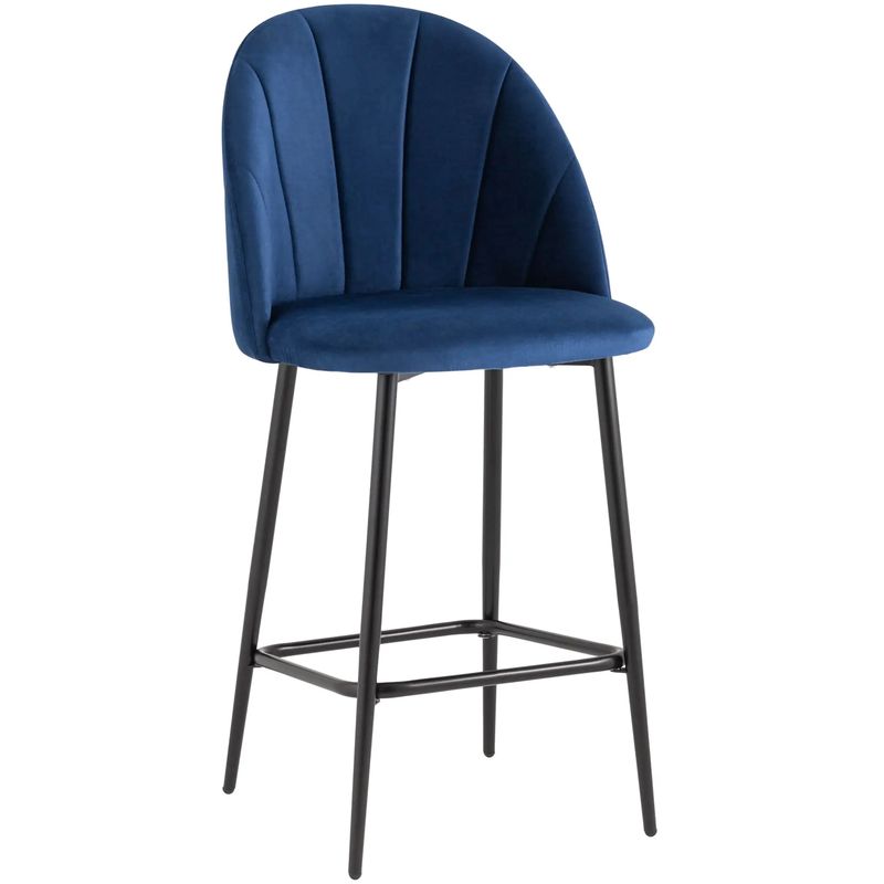 Барный Стул Balsari S Chair Синий Велюр Синий Черный Барный Стул Balsari S Chair Синий Велюр Синий Черный в Брянске | Loft Concept
