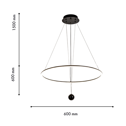Светодиодная люстра Black LED Circle and Ball Lamp Светодиодная люстра Black LED Circle and Ball Lamp в Брянске