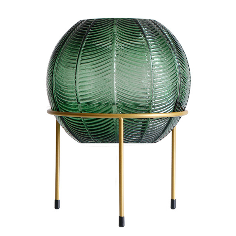 Ваза на подставке Vase Golden Throat Ball Зеленый Золотой Ваза на подставке Vase Golden Throat Ball Зеленый Золотой в Брянске | Loft Concept
