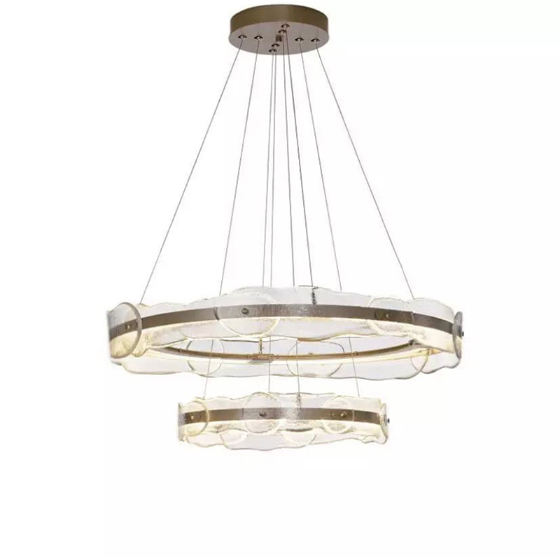 Люстра golden 2 RING horizontal chandelier Прозрачный Латунь Люстра golden 2 RING horizontal chandelier Прозрачный Латунь в Брянске | Loft Concept