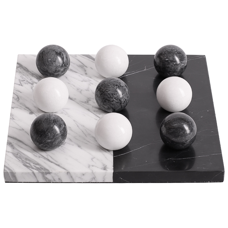 Аксессуар для интерьера Marble Board and Balls Черный Мрамор Nero Белый Мрамор Bianco Белый Аксессуар для интерьера Marble Board and Balls Черный Мрамор Nero Белый Мрамор Bianco Белый в Брянске | Loft Concept