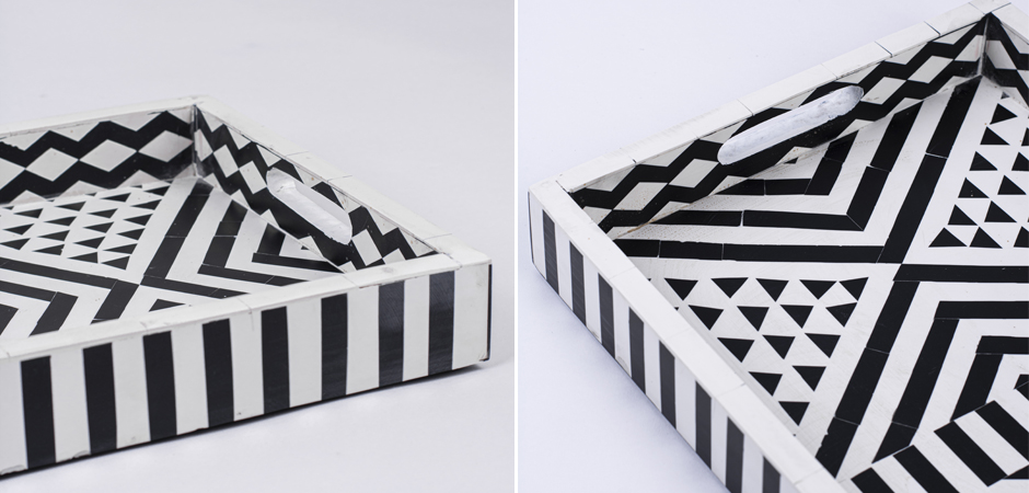 Поднос Инкрустация кость Black And White Bone Inlay Tray Поднос Инкрустация кость Black And White Bone Inlay Tray - Loft-Concept в Брянске