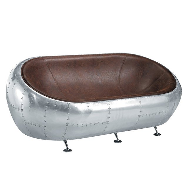 Диван Canape Egg Aviator sofa Алюминий Коричневый Диван Canape Egg Aviator sofa Алюминий Коричневый в Брянске | Loft Concept