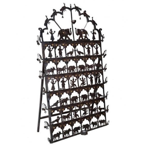 Большой подсвечник Large Indian Candlestick Винтажный черный Латунь Большой подсвечник Large Indian Candlestick Винтажный черный Латунь в Брянске | Loft Concept