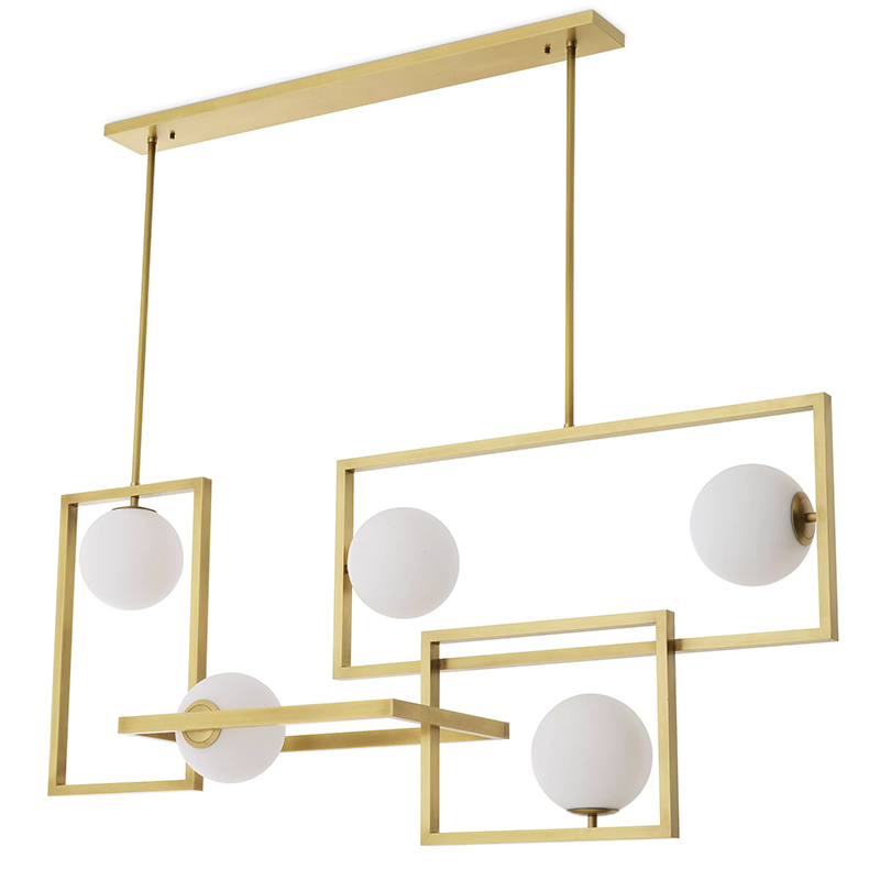 Люстра Eichholtz Chandelier Erasmus Золотой Белое матовое стекло Люстра Eichholtz Chandelier Erasmus Золотой Белое матовое стекло в Брянске | Loft Concept