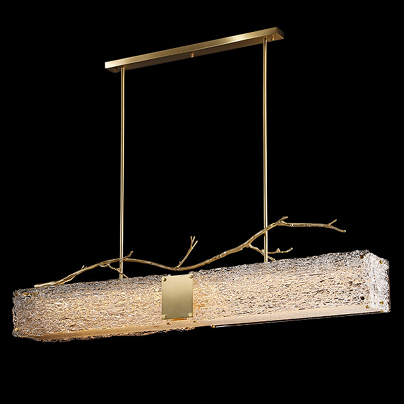 Линейная люстра Golden Branch Glass Chandelier Золотой Прозрачное Стекло Линейная люстра Golden Branch Glass Chandelier Золотой Прозрачное Стекло в Брянске | Loft Concept