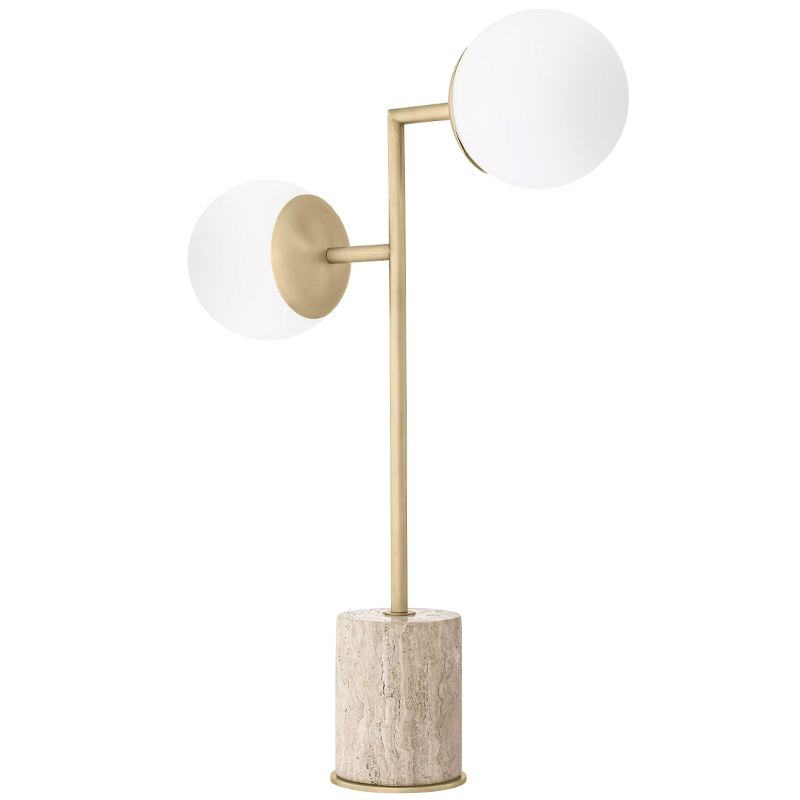 Настольная лампа Eichholtz Table Lamp Zanotta Бежево-серый Латунь Белый Настольная лампа Eichholtz Table Lamp Zanotta Бежево-серый Латунь Белый в Брянске | Loft Concept