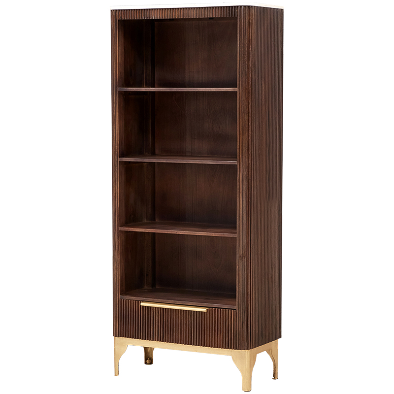 Стеллаж Emmett Wood Rack Коричневый Латунь Белый Стеллаж Emmett Wood Rack Коричневый Латунь Белый в Брянске | Loft Concept