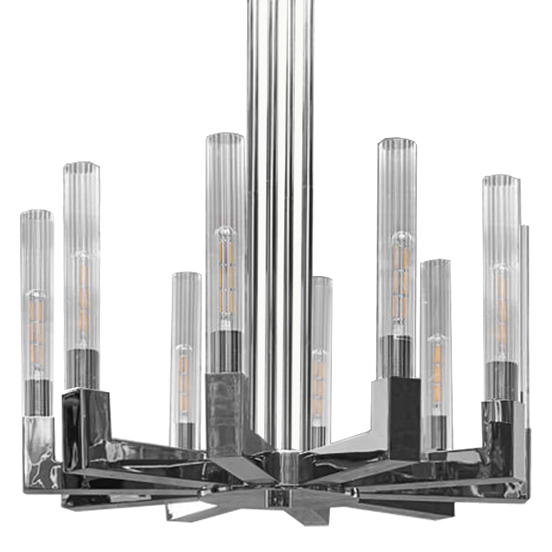 Люстра RH CANELLE Round Chandelier 10 Modern Chrome Хром Люстра RH CANELLE Round Chandelier 10 Modern Chrome Хром в Брянске | Loft Concept
