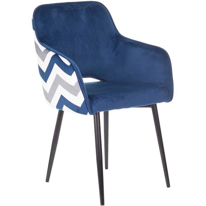 Стул SHARRON Chair Сапфировый Зигзаг Синий Белый Черный Стул SHARRON Chair Сапфировый Зигзаг Синий Белый Черный в Брянске | Loft Concept