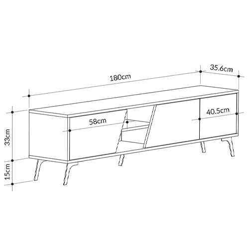 ТВ-тумба с 3-мя дверцами и полками Grey Albe TV Stand в Брянске