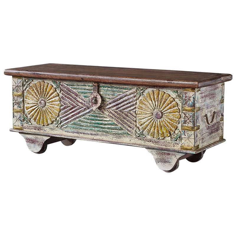 Сундук резной Advaith Carved Antique Chest Бежевый Мульти Коричневый Сундук резной Advaith Carved Antique Chest Бежевый Мульти Коричневый в Брянске | Loft Concept