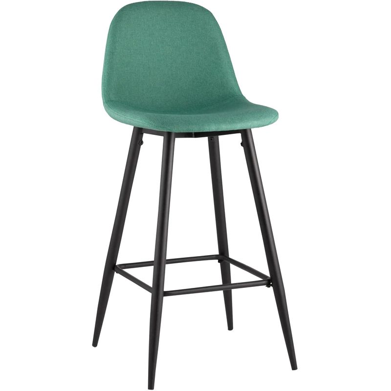 Барный Стул Archie Chair Зеленая Рогожка Зеленый Черный Барный Стул Archie Chair Зеленая Рогожка Зеленый Черный в Брянске | Loft Concept