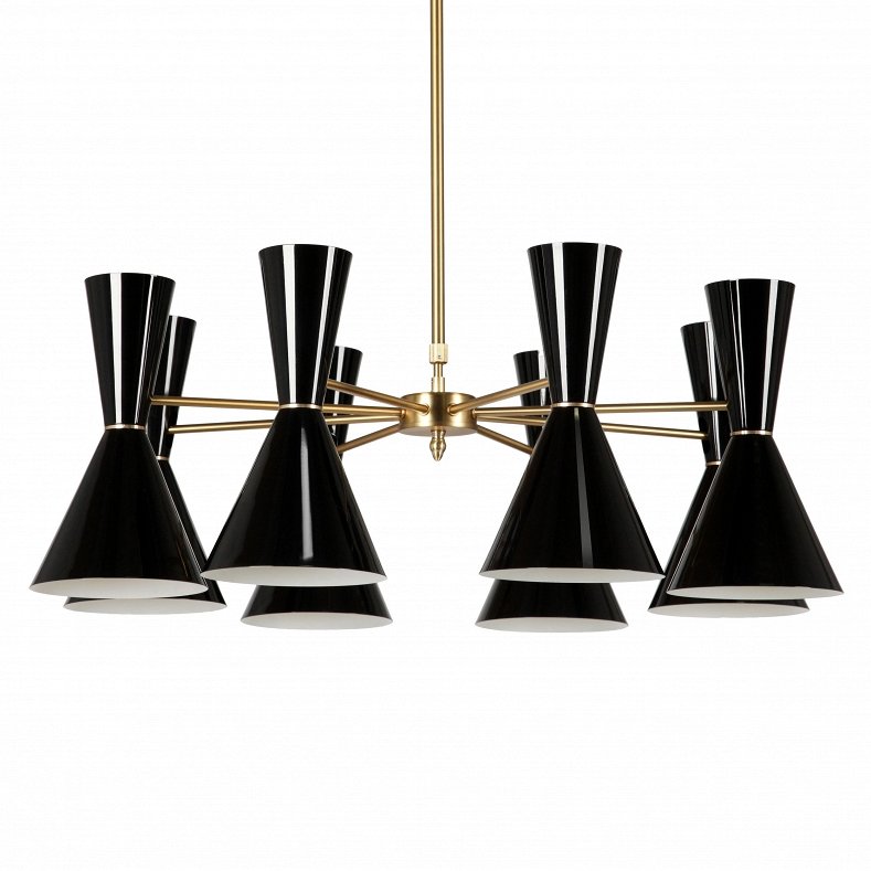 Люстра CAIRO Chandelier 8 Arm black Черный Латунь в Брянске | Loft Concept 