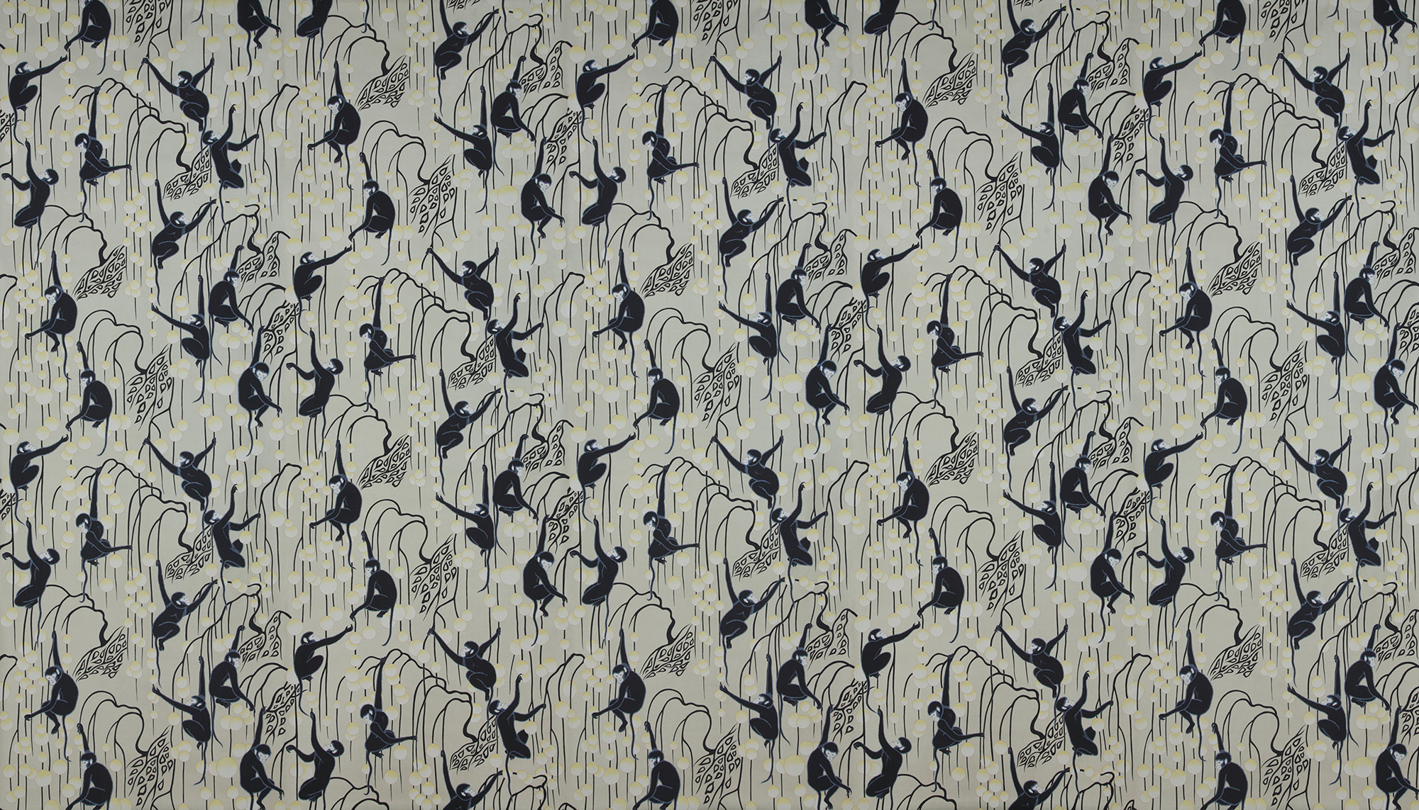 Обои ручная роспись Deco Monkeys Terracotta on Icefield dyed silk Обои ручная роспись Deco Monkeys Terracotta on Icefield dyed silk - постер Loft-Concept в Брянске