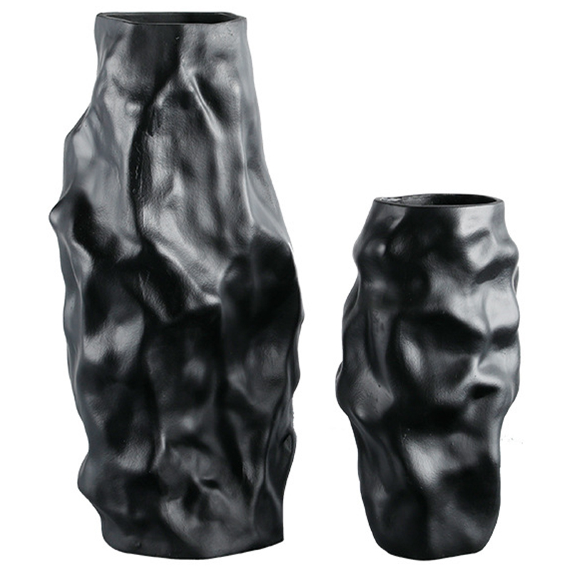 Ваза Crumpled Black Vase Черный Ваза Crumpled Black Vase Черный в Брянске | Loft Concept