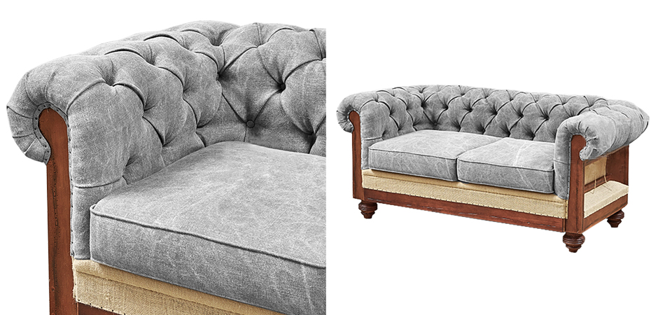 Диван Deconstructed Chesterfield Sofa double Gray Диван Deconstructed Chesterfield Sofa double Gray - Loft-Concept в Брянске