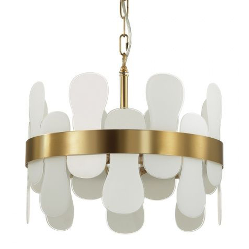 Люстра Eve Chandelier фигурное стекло диаметр 40 см Золотой Белое матовое стекло Люстра Eve Chandelier фигурное стекло диаметр 40 см Золотой Белое матовое стекло в Брянске | Loft Concept