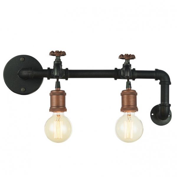 Бра Plumbing Bra Double Черный в Брянске | Loft Concept 