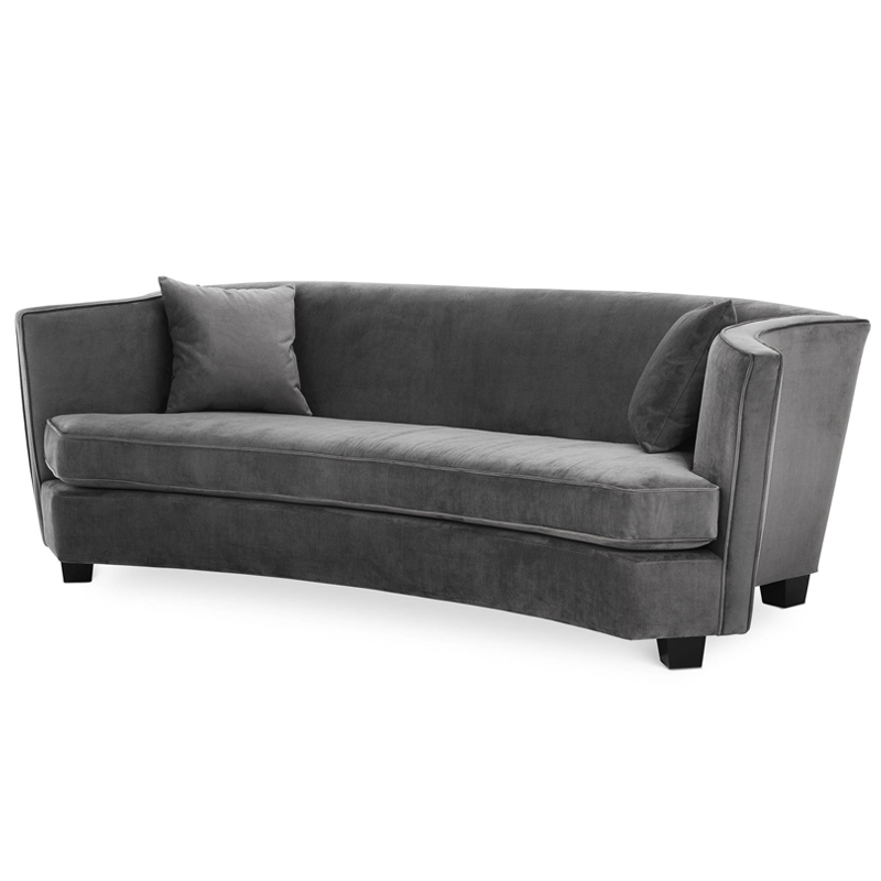 Диван Eichholtz Sofa Jiulietta Grey 3 Серый Черный Диван Eichholtz Sofa Jiulietta Grey 3 Серый Черный в Брянске | Loft Concept