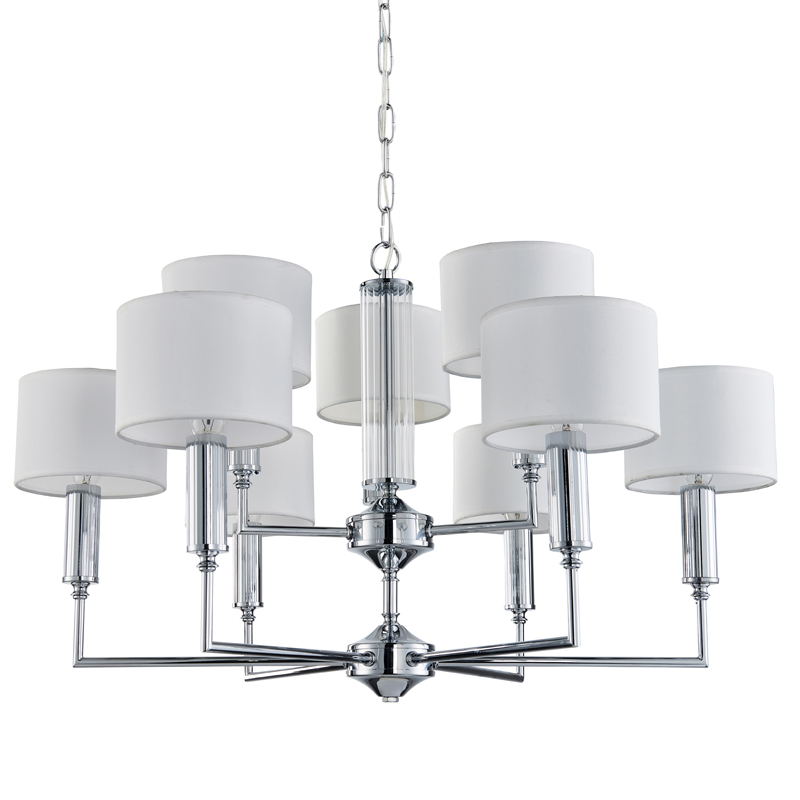 Люстра Laurent Chandelier white 71 Хром Белый Прозрачный Люстра Laurent Chandelier white 71 Хром Белый Прозрачный в Брянске | Loft Concept