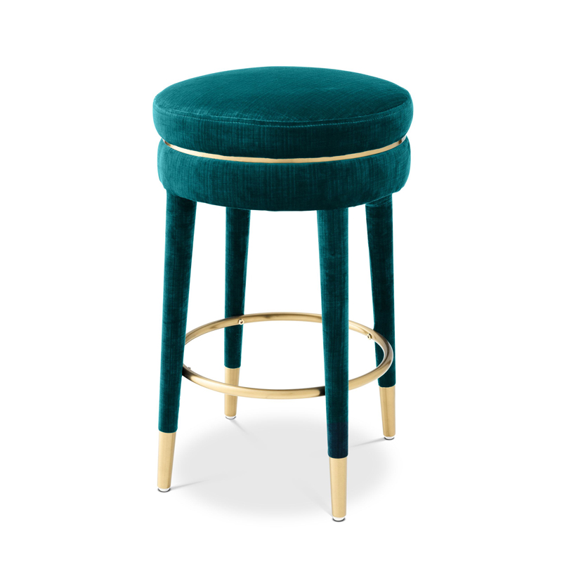 Полубарный стул Eichholtz Counter Stool Parisian blue Бирюзовый Латунь Полубарный стул Eichholtz Counter Stool Parisian blue Бирюзовый Латунь в Брянске | Loft Concept