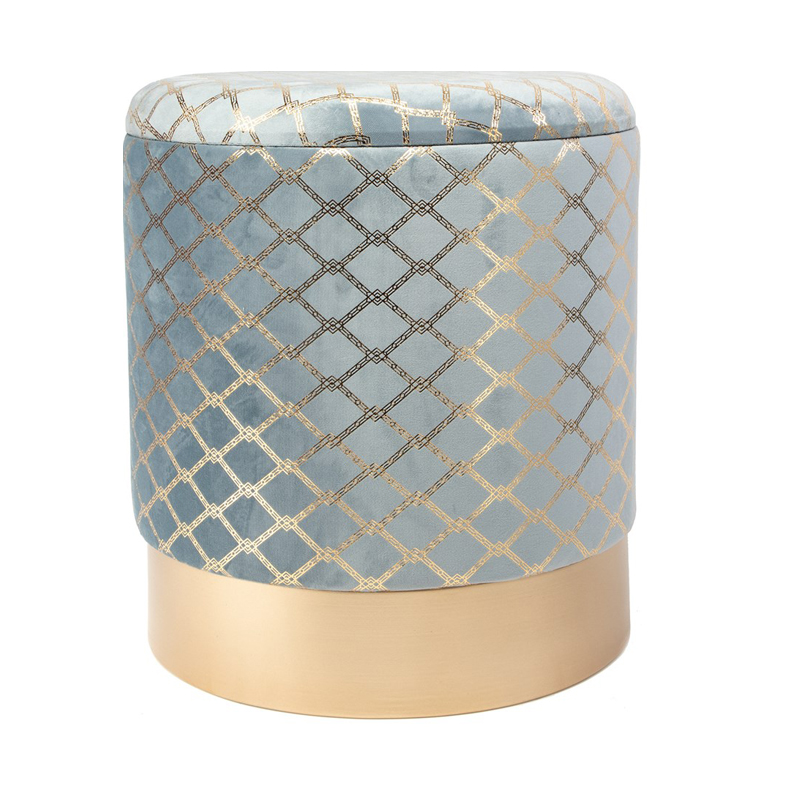 Пуф PUF Upholstery Gold Mesh голубой Голубой Золотой Пуф PUF Upholstery Gold Mesh голубой Голубой Золотой в Брянске | Loft Concept