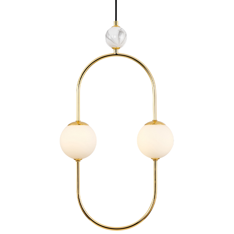Подвесной светильник White Marble Decor 2 Лампы Белый Золотой Черный Белый Мрамор Bianco Подвесной светильник White Marble Decor 2 Лампы Белый Золотой Черный Белый Мрамор Bianco в Брянске | Loft Concept