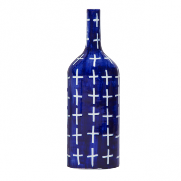 Ваза blue & white ornament Blue Bottle Синий Белый Ваза blue & white ornament Blue Bottle Синий Белый в Брянске | Loft Concept
