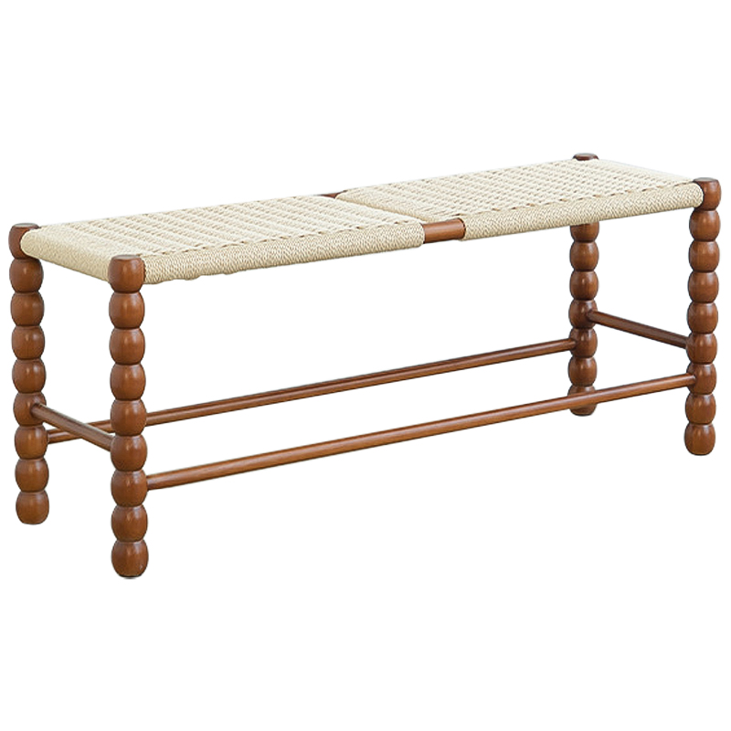 Банкетка French Corner Banquet Brown 100 см Коричневый Бежевый Банкетка French Corner Banquet Brown 100 см Коричневый Бежевый в Брянске | Loft Concept