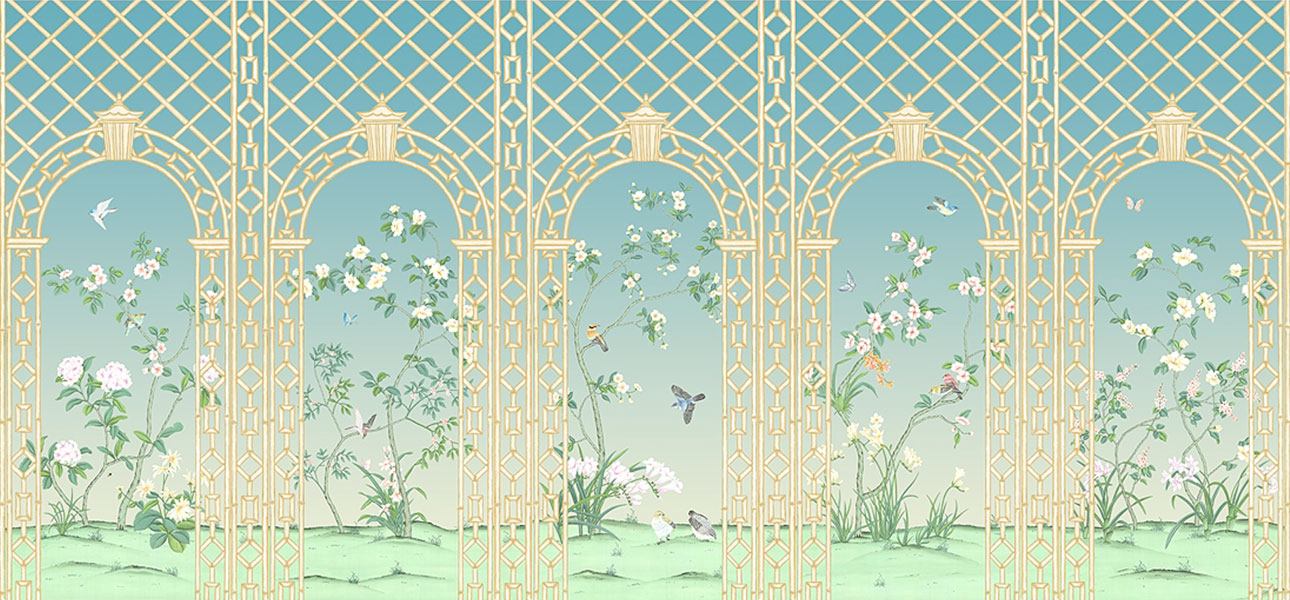 Обои ручная роспись Bird Arch Eubanks Trellis - фото