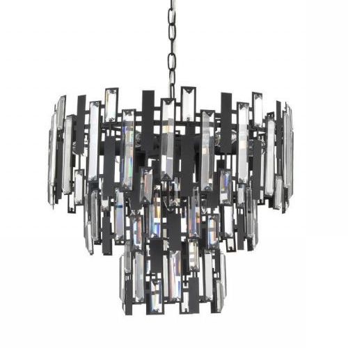 Люстра Darkness Chandelier three cascades Черный Прозрачный Люстра Darkness Chandelier three cascades Черный Прозрачный в Брянске | Loft Concept