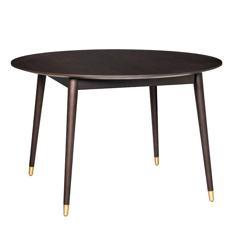 Обеденный стол Mateo Round Dinner Table Коричневый Золотой Обеденный стол Mateo Round Dinner Table Коричневый Золотой в Брянске | Loft Concept