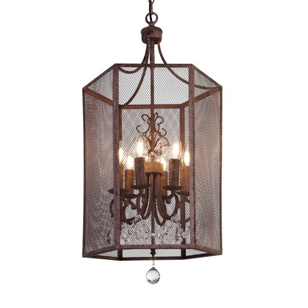 Люстра Roast Metal Chandelier 6 Square Коричневый Люстра Roast Metal Chandelier 6 Square Коричневый в Брянске | Loft Concept