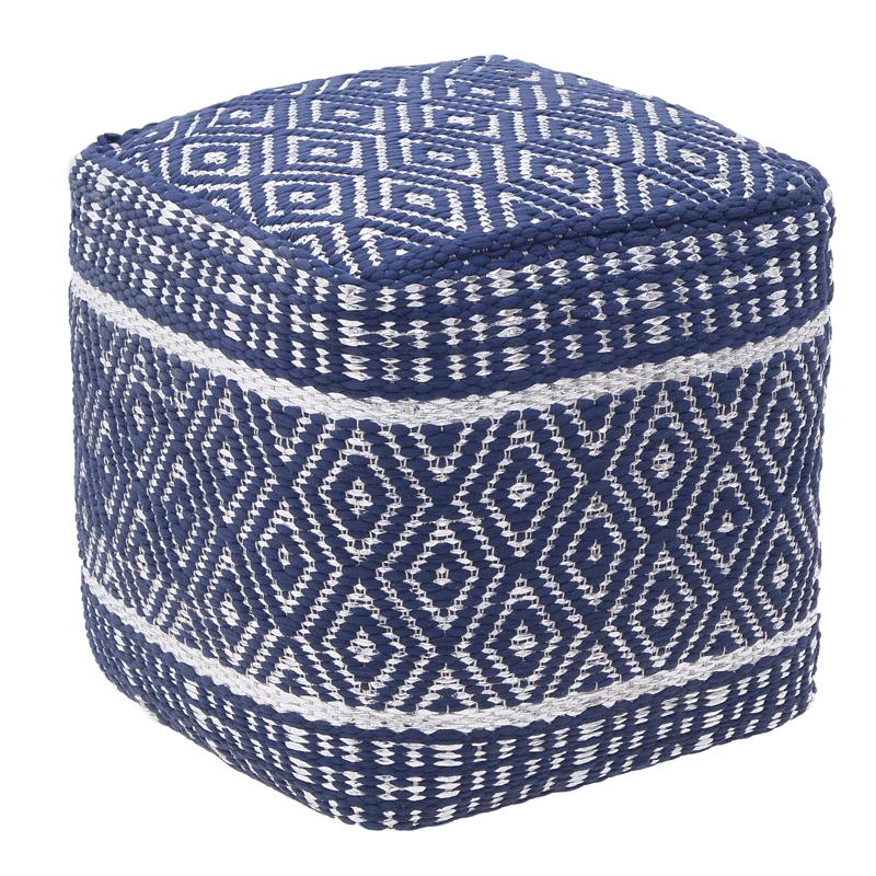 Пуф Rhombuses Kelim Ornament Pouf Синий Белый Пуф Rhombuses Kelim Ornament Pouf Синий Белый в Брянске | Loft Concept