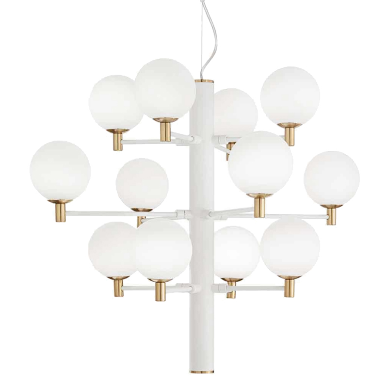 Люстра Italian Globe Abstraction Light White 12 Белый Золотой Люстра Italian Globe Abstraction Light White 12 Белый Золотой в Брянске | Loft Concept