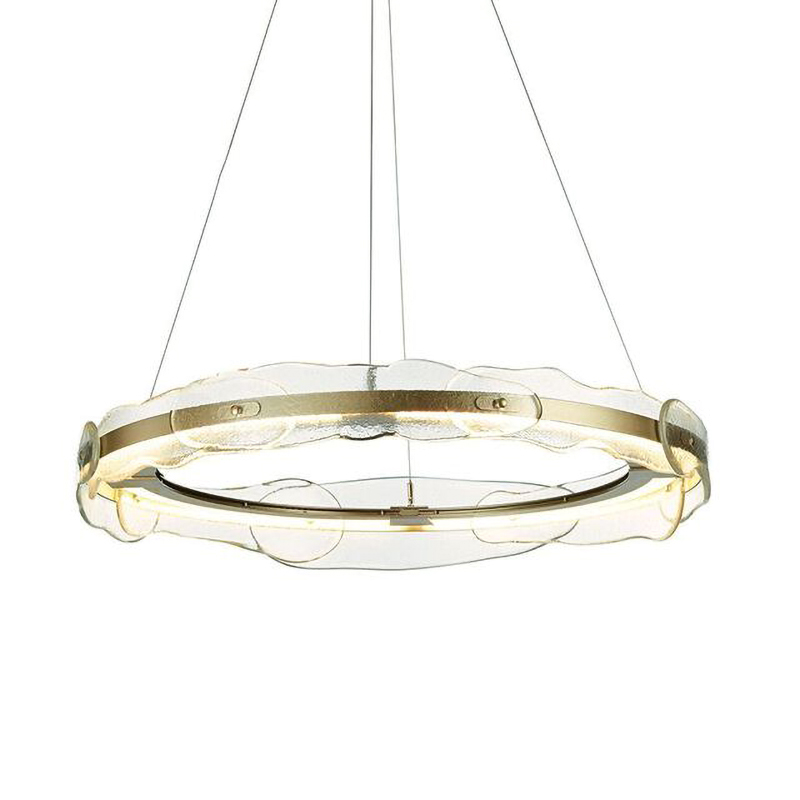 Люстра Ring horizontal glass chandelier Прозрачный Латунь Люстра Ring horizontal glass chandelier Прозрачный Латунь в Брянске | Loft Concept