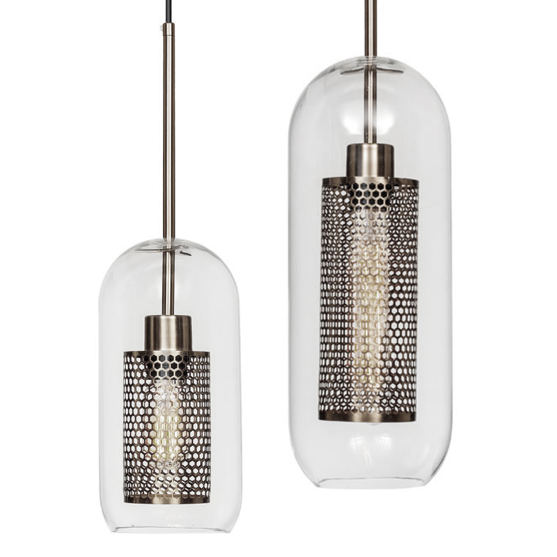 Perforation Pendant Lamp Nickel Oval Никель Прозрачное Стекло Perforation Pendant Lamp Nickel Oval Никель Прозрачное Стекло в Брянске | Loft Concept