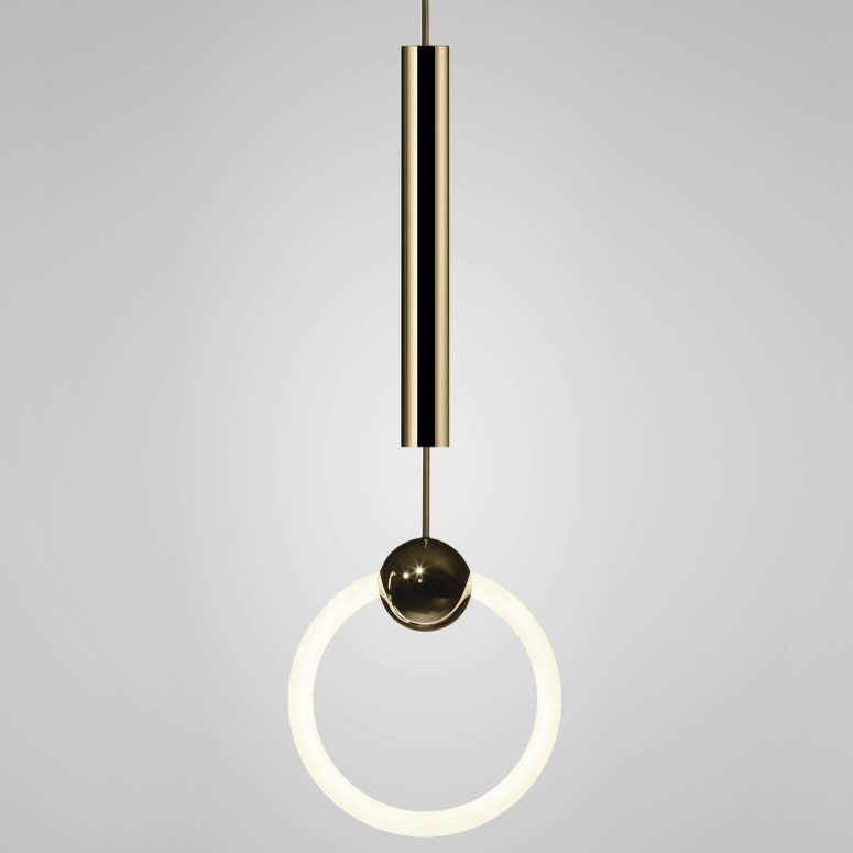 Подвесной светильник lee broom RING LIGHT Глянцевое золото Белый в Брянске | Loft Concept 