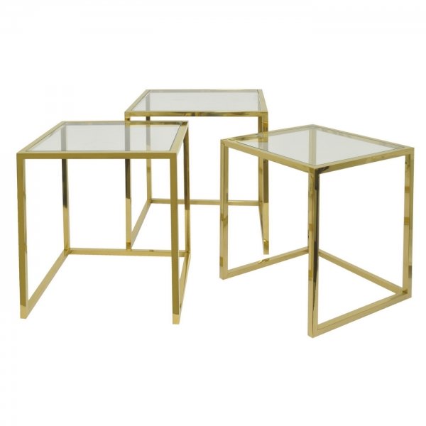 Набор из 3-х столов Goldika Table Глянцевое золото Набор из 3-х столов Goldika Table Глянцевое золото в Брянске | Loft Concept
